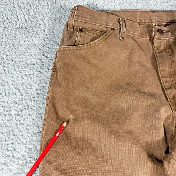 Dickies Carpenter Work Pants Size 35x36 Khaki Utility Jeans Relaxed Fit - Picture 3 of 11